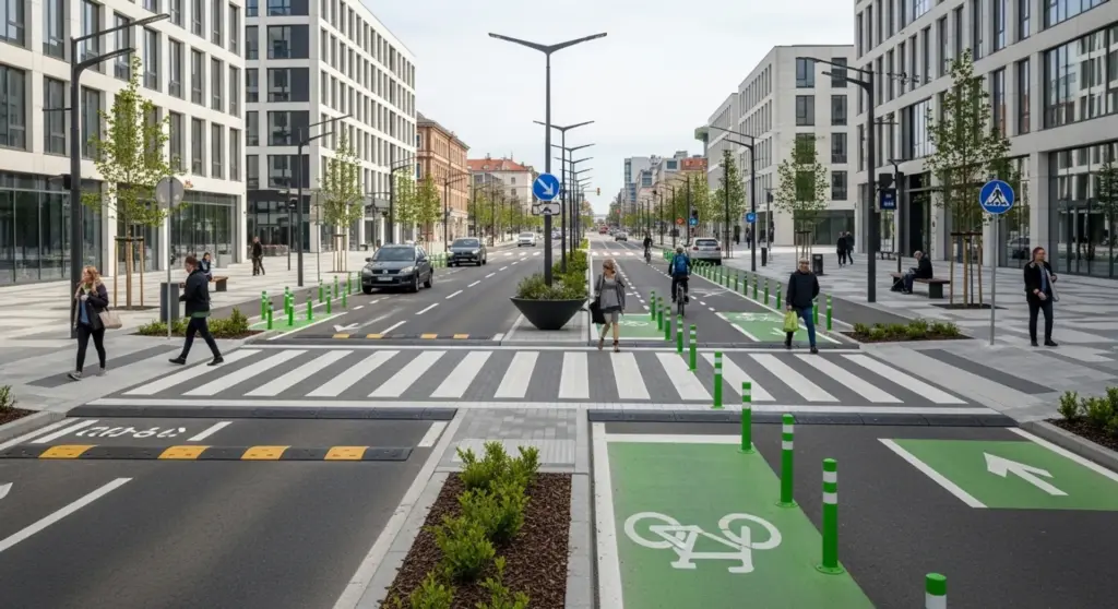 Street design improvements that support vulnerable road user safety