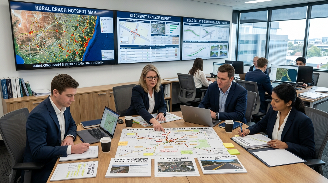Rural road crash data and safety planning maps used to reduce roadway departures