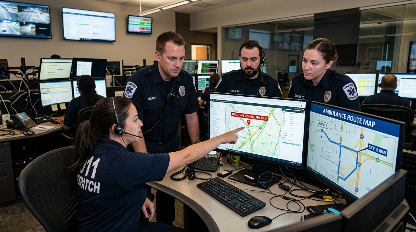 emergency responders using crash location data