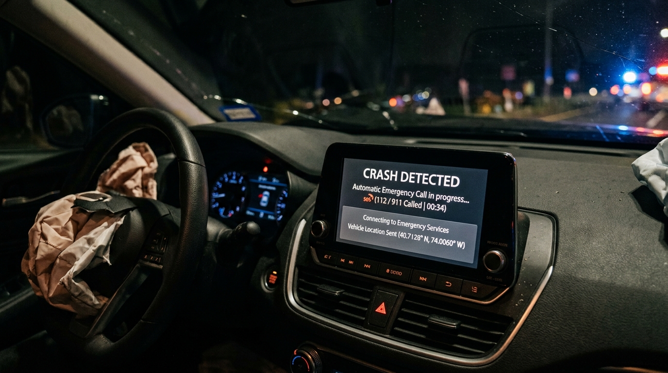 vehicle dashboard crash notification system