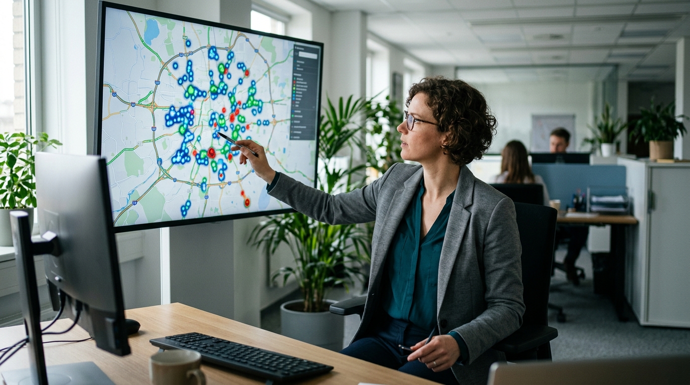 Safety analyst reviewing automated vehicle crash reporting data